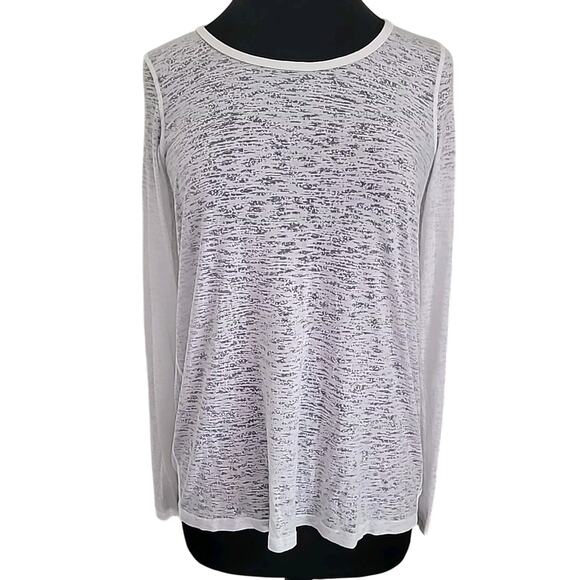 Lululemon Women’s Low-Key Burnout Long Sleeve Top M Open Back Spacedye White EUC - Picture 6 of 11